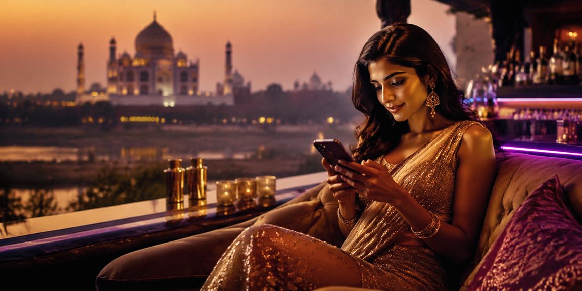 Evening cricket live betting scene in Agra with Taj Mahal in background